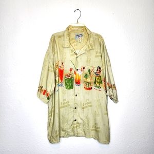 Big Dogs Tropical Drinks It’s 5 O’Clock Somewhere Hawaiian Shirt Size XL